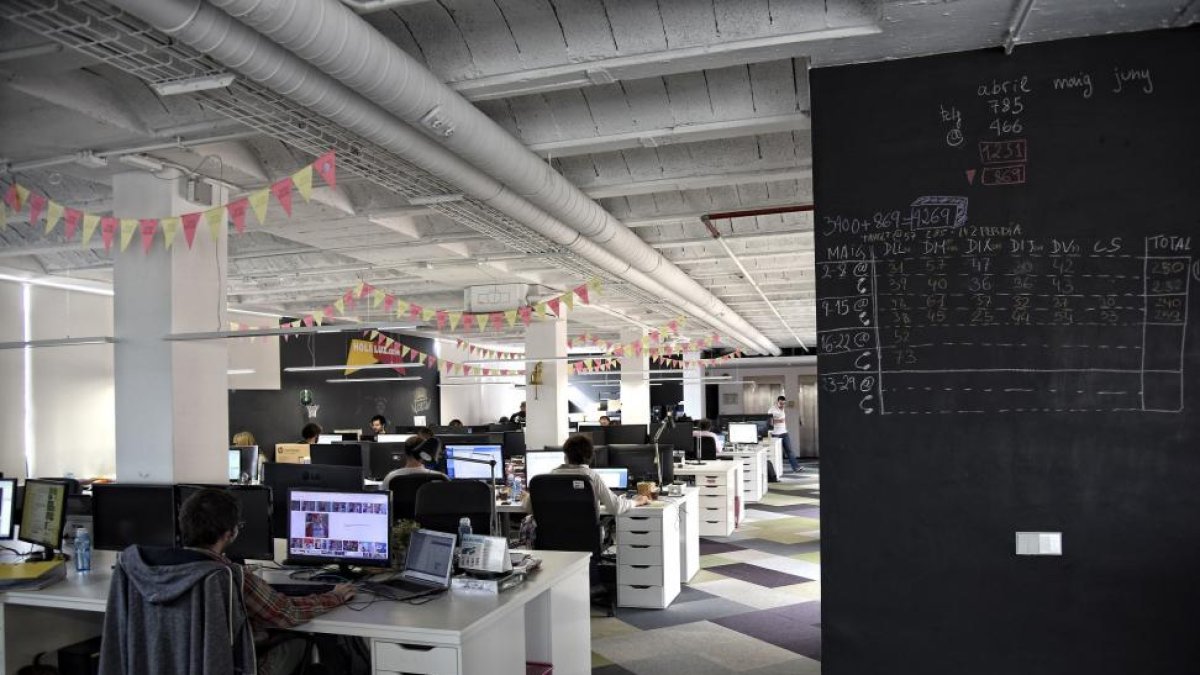 Interior de las instalaciones de la Barcelona Tech City.-SANTI COGOLLUDO