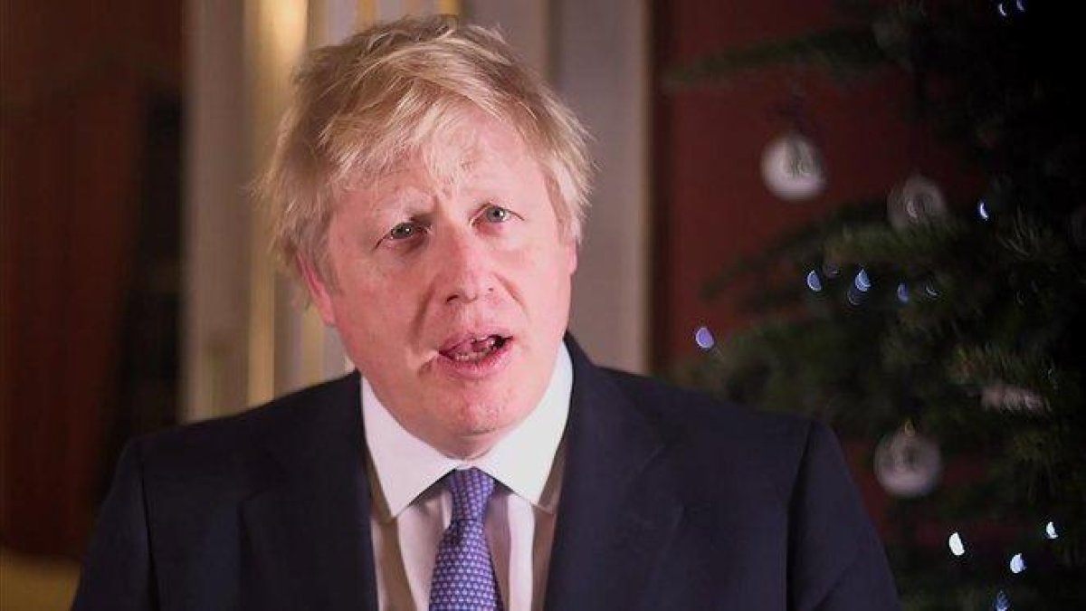 El primer ministro británico, Boris Johnson, en su discurso de Navidad.-AFP