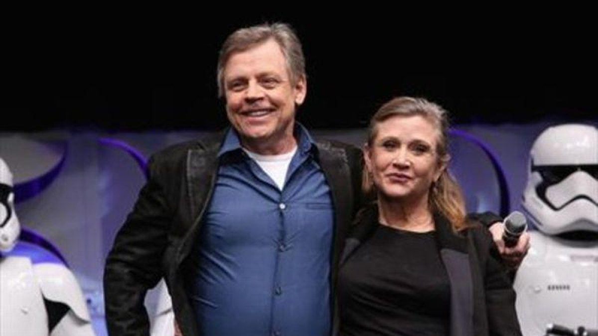 Mark Hamill y Carrie Fisher, en una imagen reciente.-JESSE GRANT / GETTY PARA DISNEY