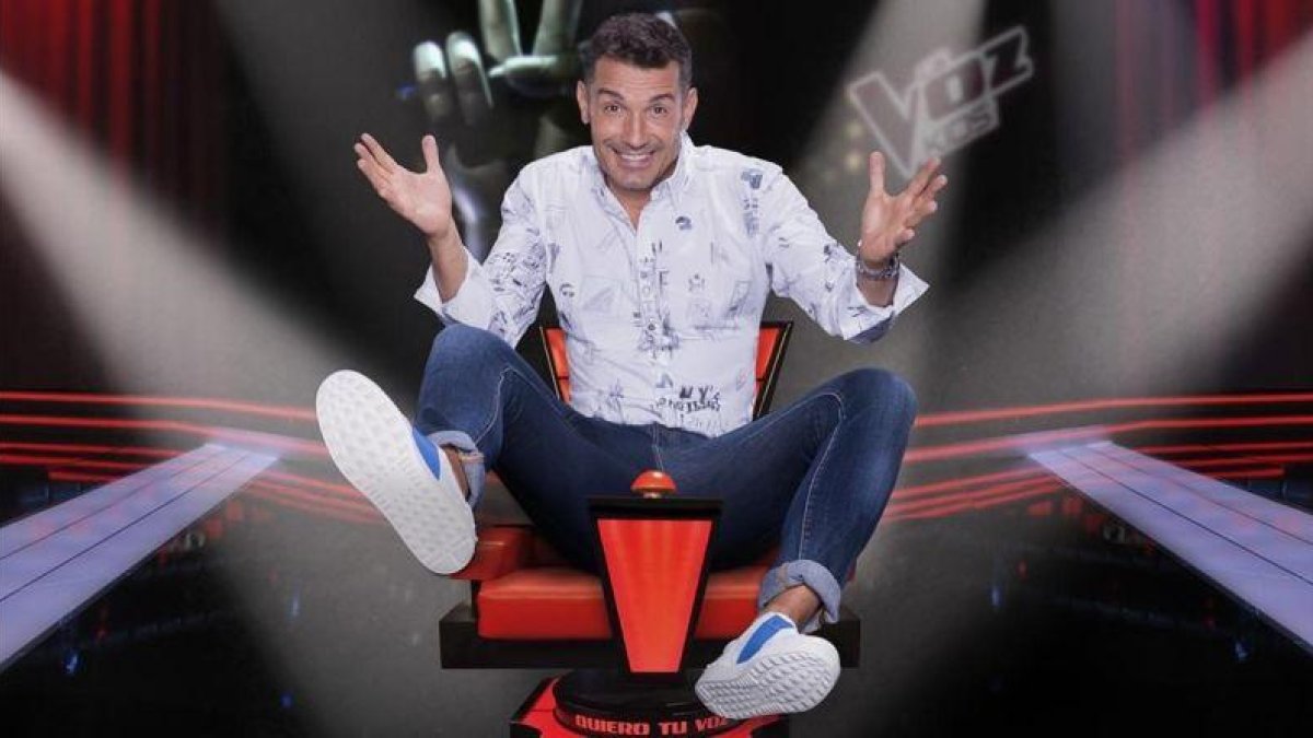 Jesús Vázquez, presentador de 'La voz kids', en el plató del programa.-
