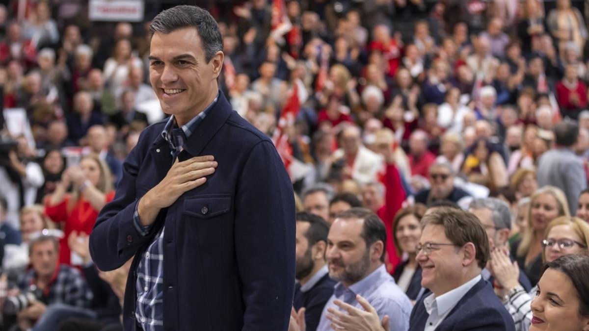 El presidente de Gobierno, Pedro Sánchez, en Valencia.-MIGUEL LORENZO