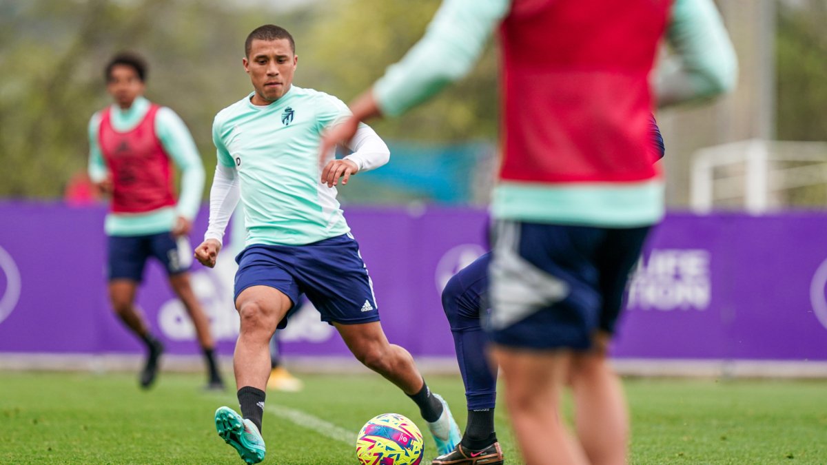 Machis, en el entrenamiento del Real Valladolid.