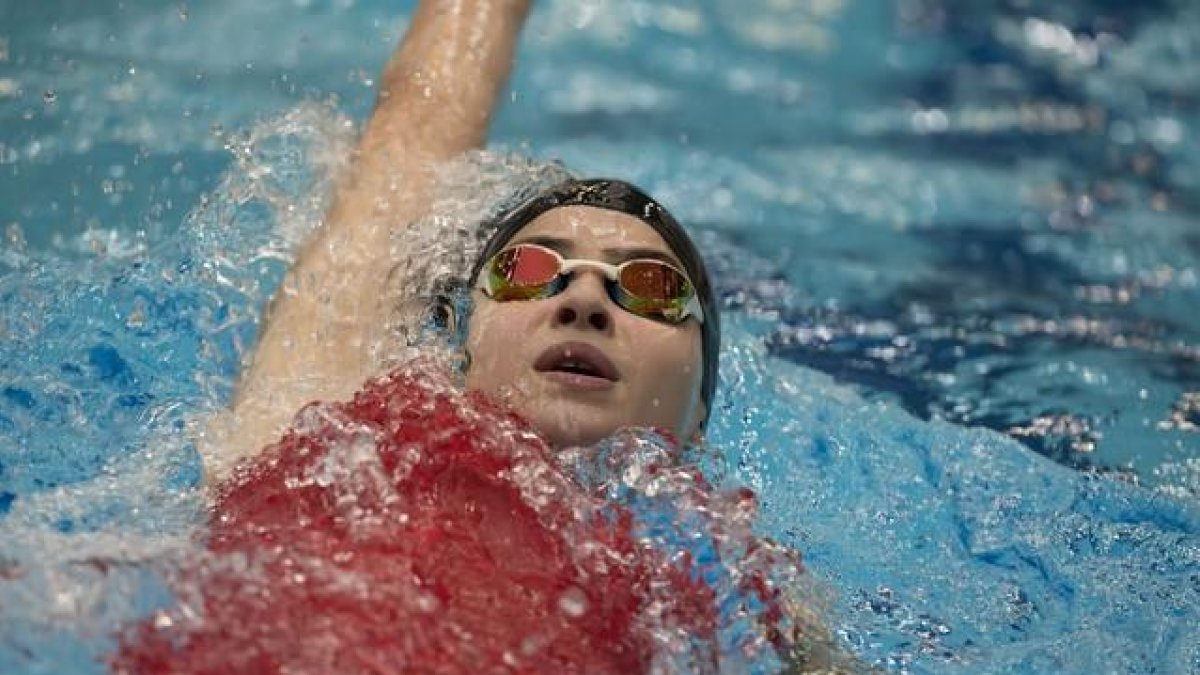 Yusra Mardini entrenando en la piscina del Wasserfreunde Spandau 04 de Berlín.-DOSB / IOC / Mirko Seifert