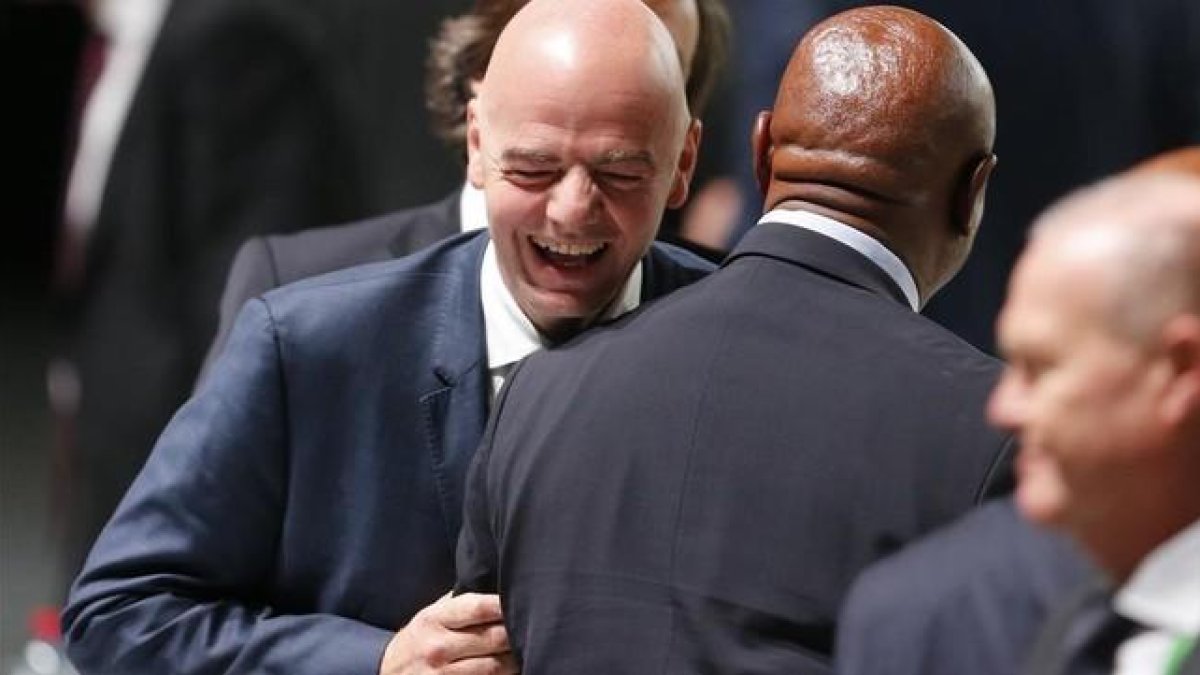 Gianni Infantino, candidato a la presidencia de la FIFA, este viernes.-