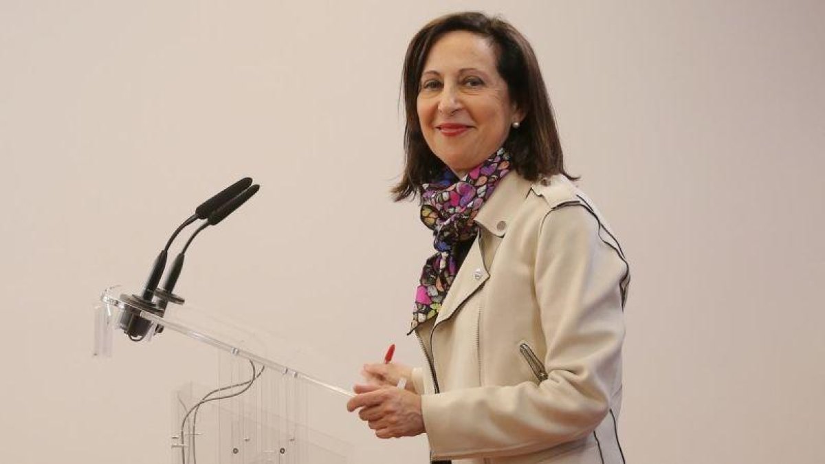 Margarita Robles en una rueda de prensa.-JOSE LUIS ROCA