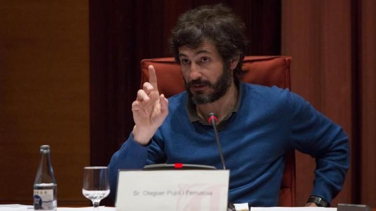 Oleguer Pujol, el pasado mes de marzo, durante su declaración ante la 'comisión Pujol' del Parlament.-FERRAN NADEU