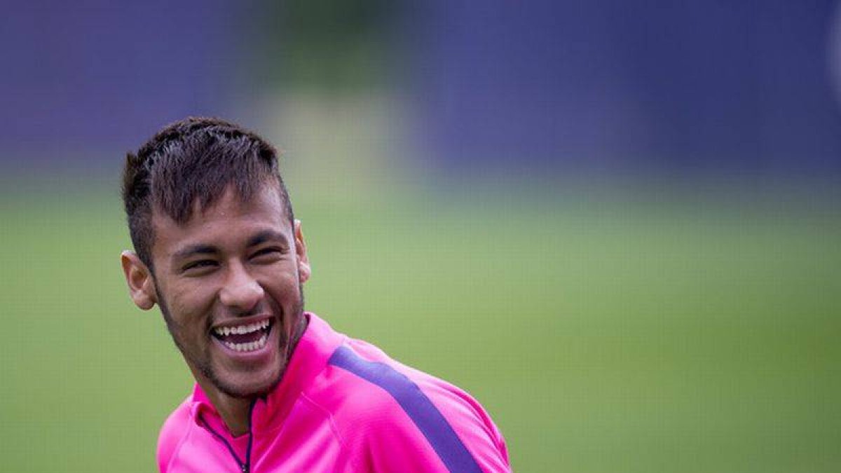 Neymar en el entreno de esta mañana en la Ciutat Esportiva Joan Gamper.-Foto: JORDI COTRINA