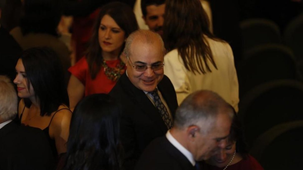 El juez Pablo Llarena este lunes en el Auditorio de Barcelona, durante la entrega de despachos a los nuevos jueces.-EL PERIÓDICO