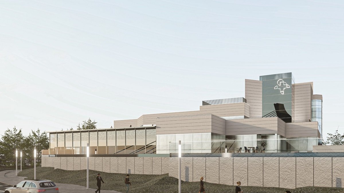 Infografía del complejo sanitario de Recoletas, visto desde la Avenida de Salamanca. -E.M.