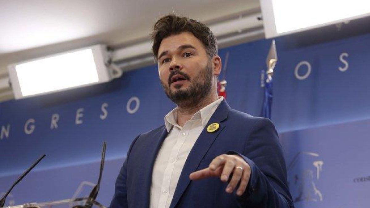 El portavoz de ERC en el Congreso, Gabriel Rufián.-DAVID CASTRO