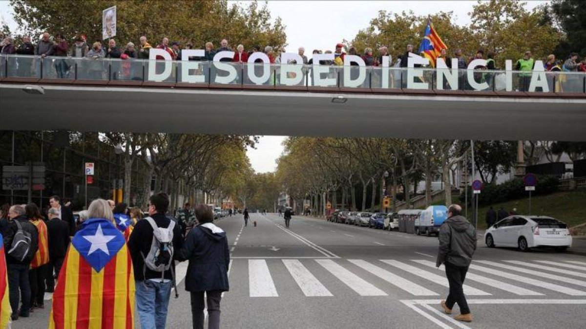 Imagen de la concentración del pasado 13 de noviembre en Barcelona contra la judicialización del proceso independentista.-RICARD CUGAT