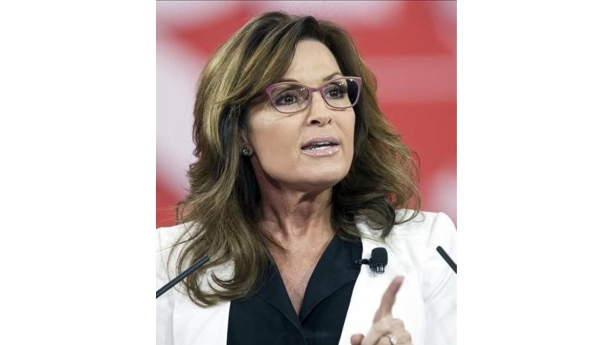 La exgobernadora de Alaska Sarah Palin, durante un discurso.-