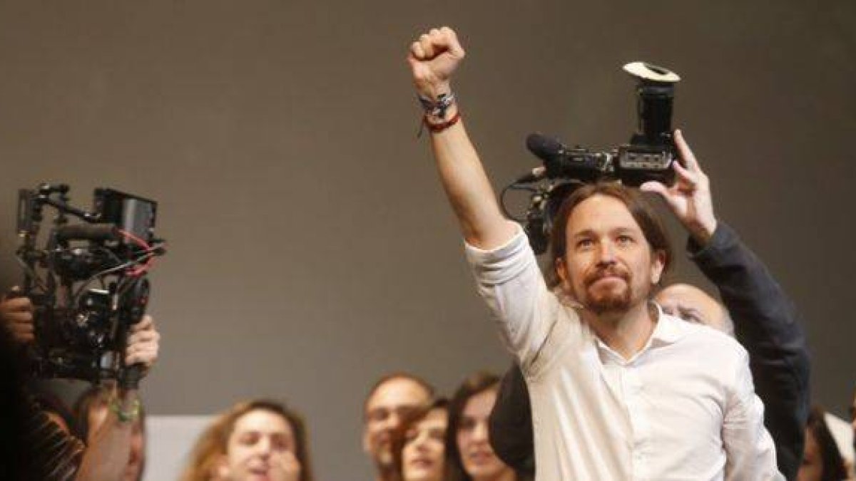 Pablo Iglesias, tras su proclamación como líder de Podemos.-Foto: AGUSTÍN CATALÁN