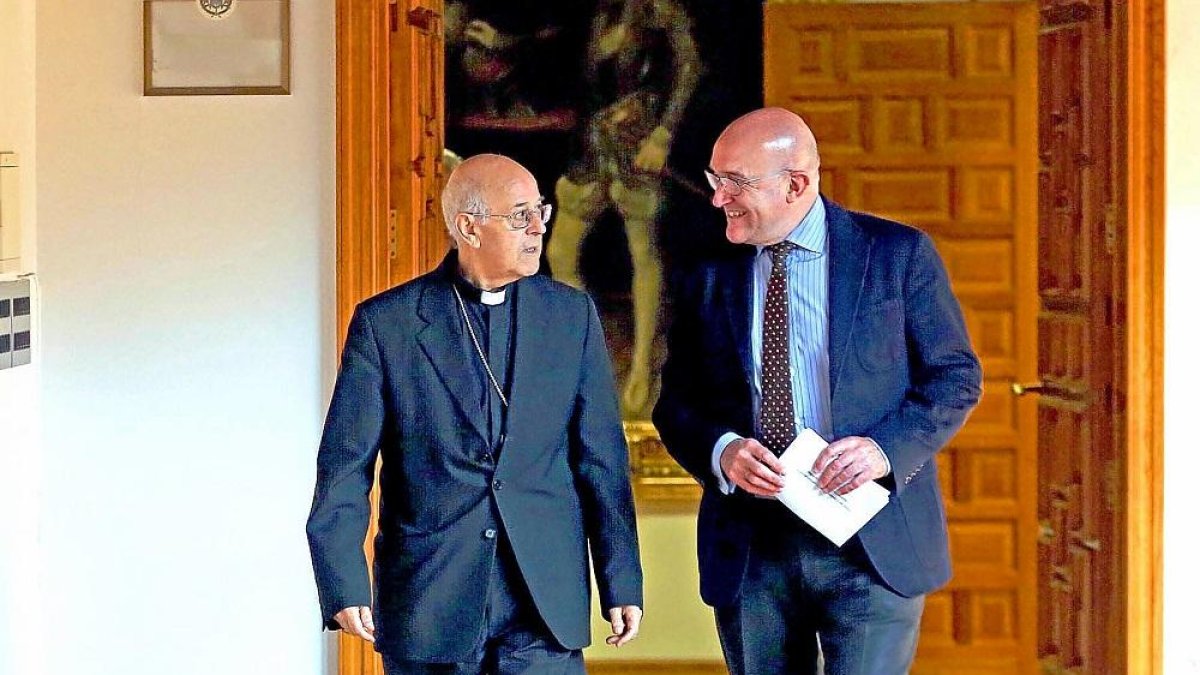 Ricardo Blázquez y Jesús Julio Carnero, ayer en el Palacio de Pimentel.-EL MUNDO