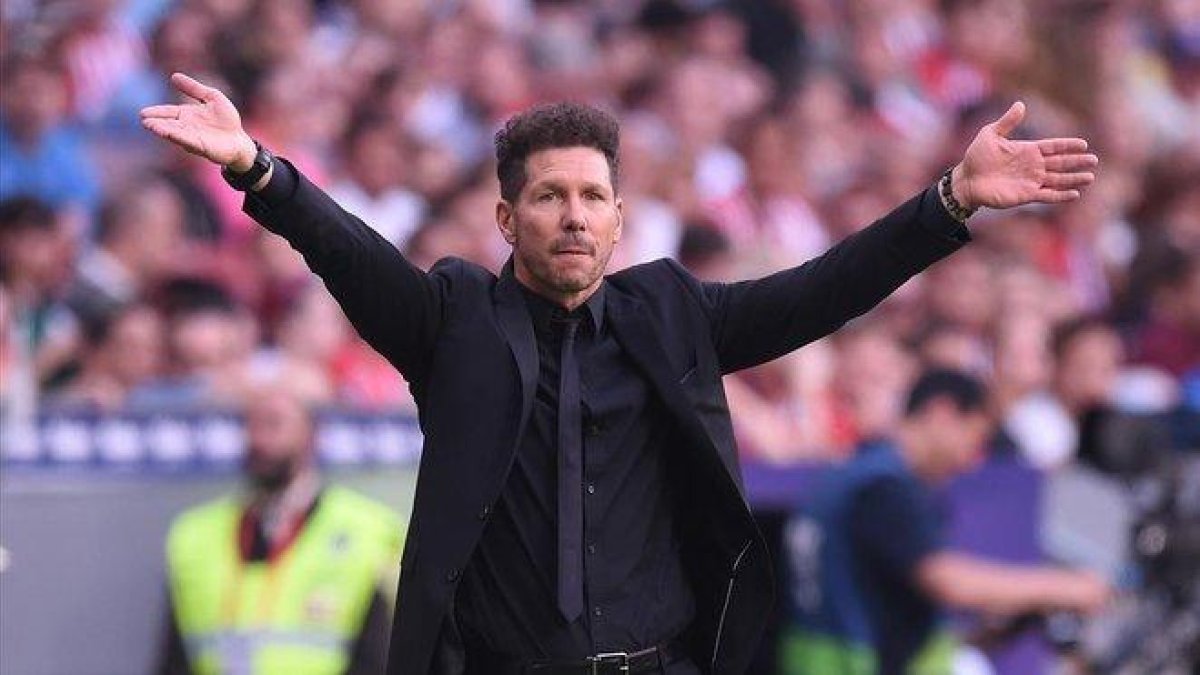 Simeone, en un partido reciente.-