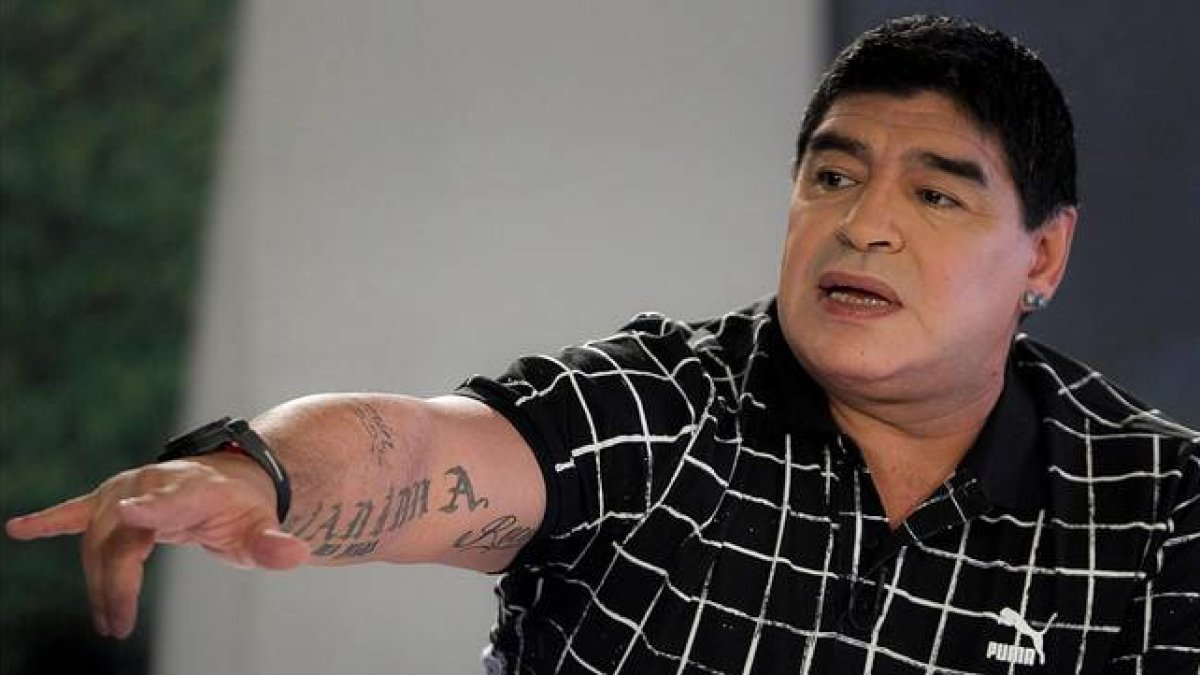 Diego Armando Maradona, durante una entrevista en televisión el pasado febrero.F-Foto:   EFE / MIGUEL GUTIÉRREZ