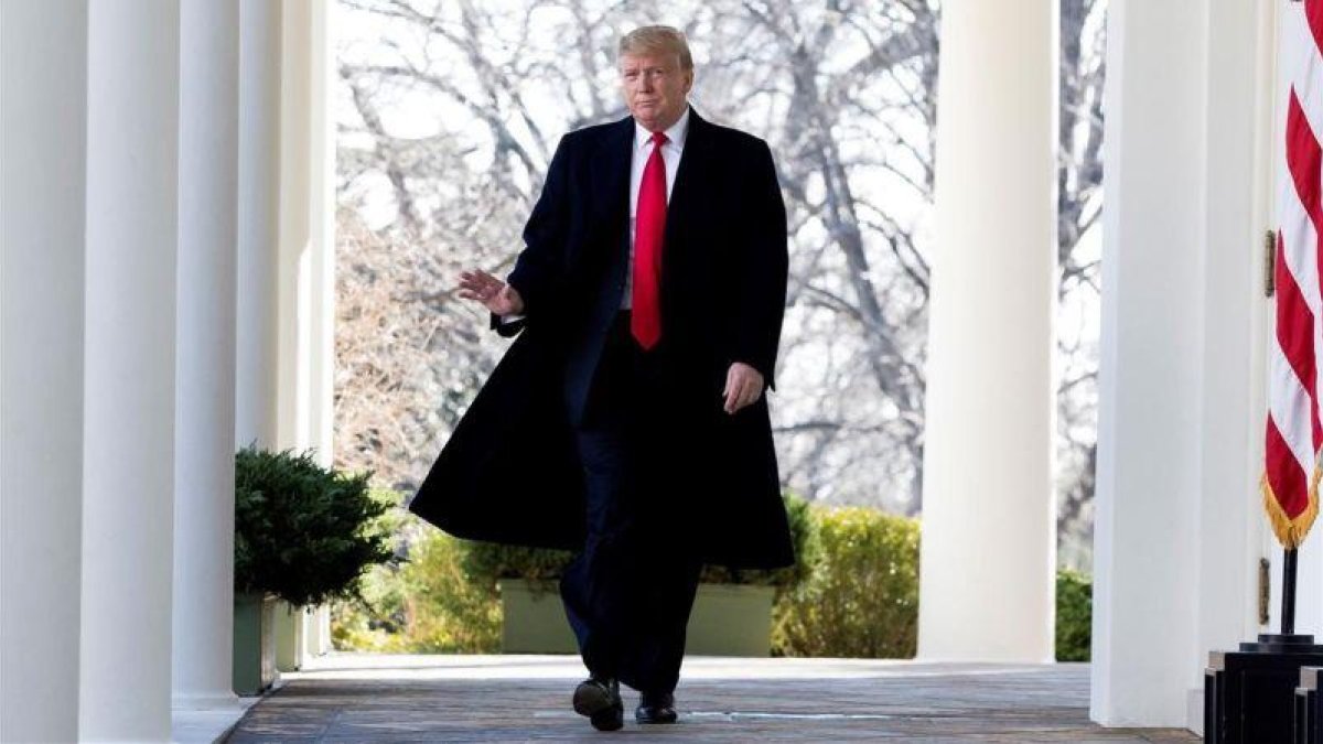 El presidente Donald Trump en la Casa Blanca antes de anunciar la reapertura del Gobierno.-EFE / MICHAEL REYNOLDS