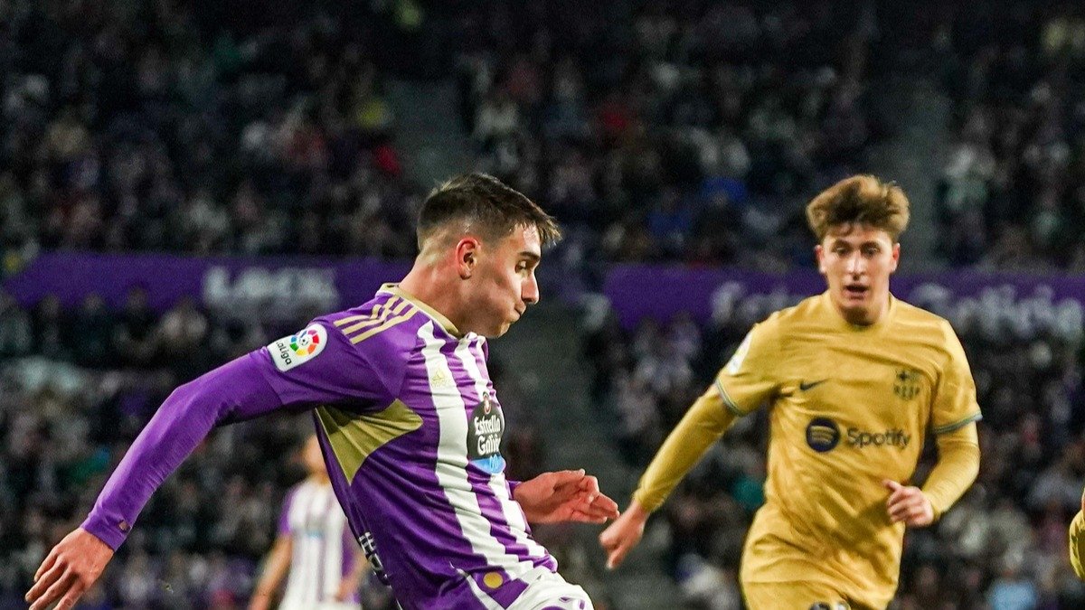 Fresneda, ante el Barcelona.