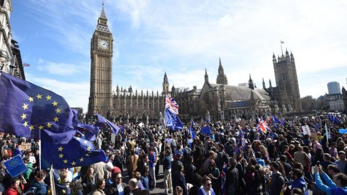 Manifestación europeísta en Londres.-EFE / FACUNDO ARRIZABALAGA