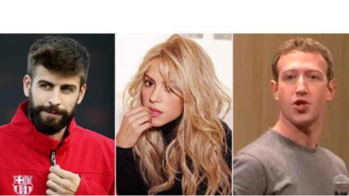 Piqué, Shakira y Zuckerberg.-