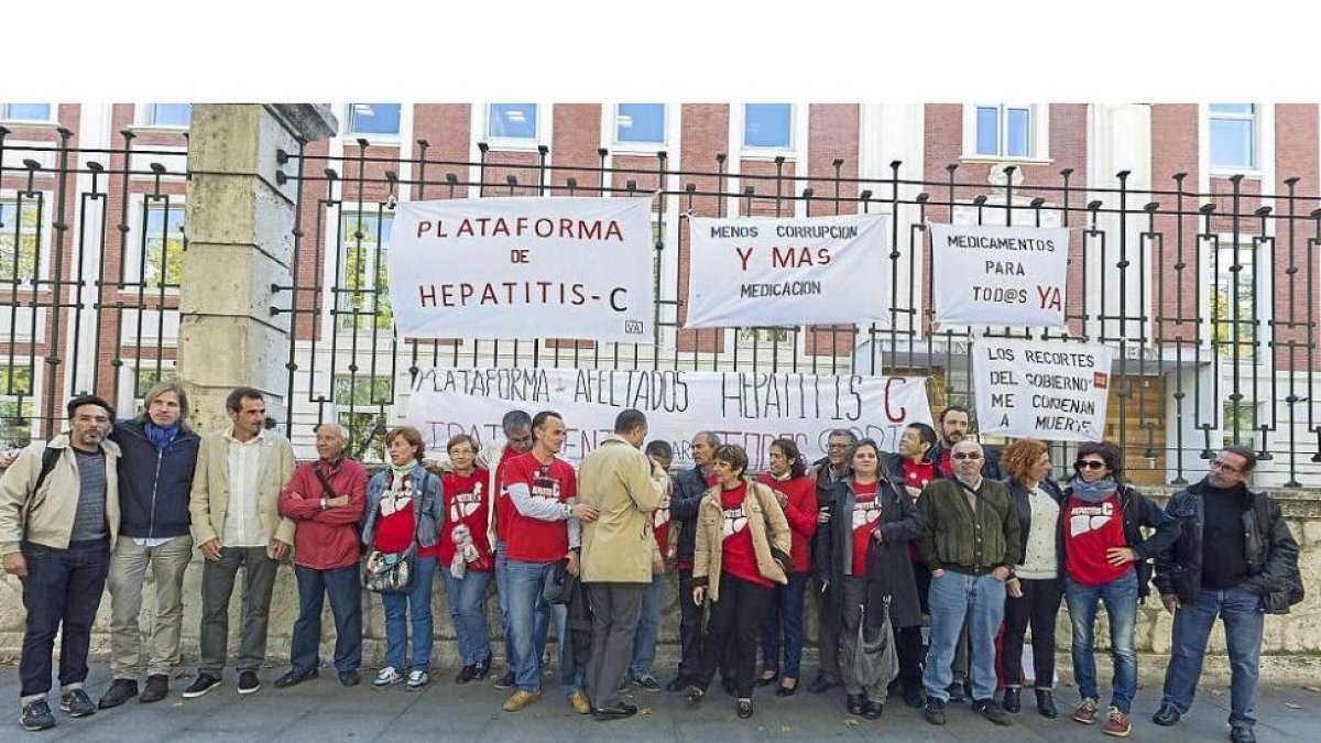 Plataforma de Afectados por la Hepatitis C en Castilla y León el pasado octubre.-MIGUEL ÁNGEL SANTOS