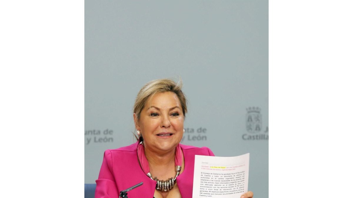 La vicepresidenta y portavoz de la Junta de Castilla y León, Rosa Valdeón, comparece en rueda de prensa posterior al Consejo de Gobierno.-ICAL