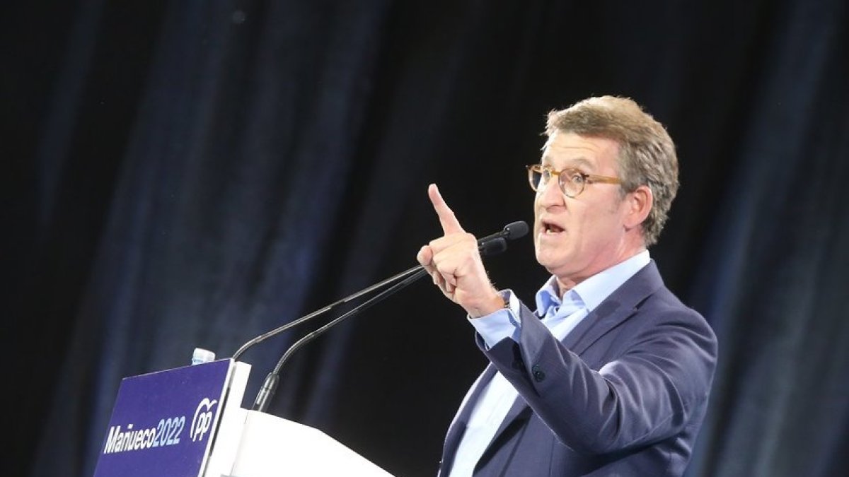 Feijóo, en el acto de cierre de campaña del PP en Valladolid.- ICAL