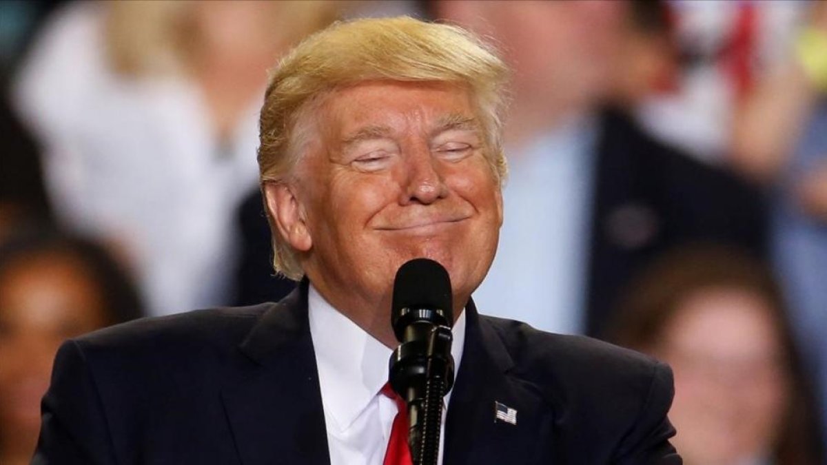 Trump, en un acto en Harrisburg (Pensilvania), en abril.-CARLO ALLEGRI