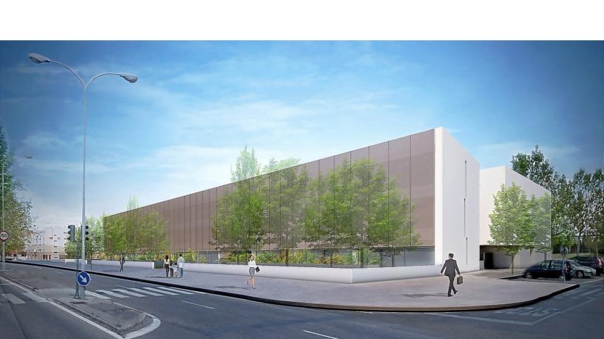 Infografía del futuro centro integral de servicios de Ibermutuamur que en breve comenzará a levantarse en la carretera de Rueda, 81 (Parque Aalameda).-E. M.