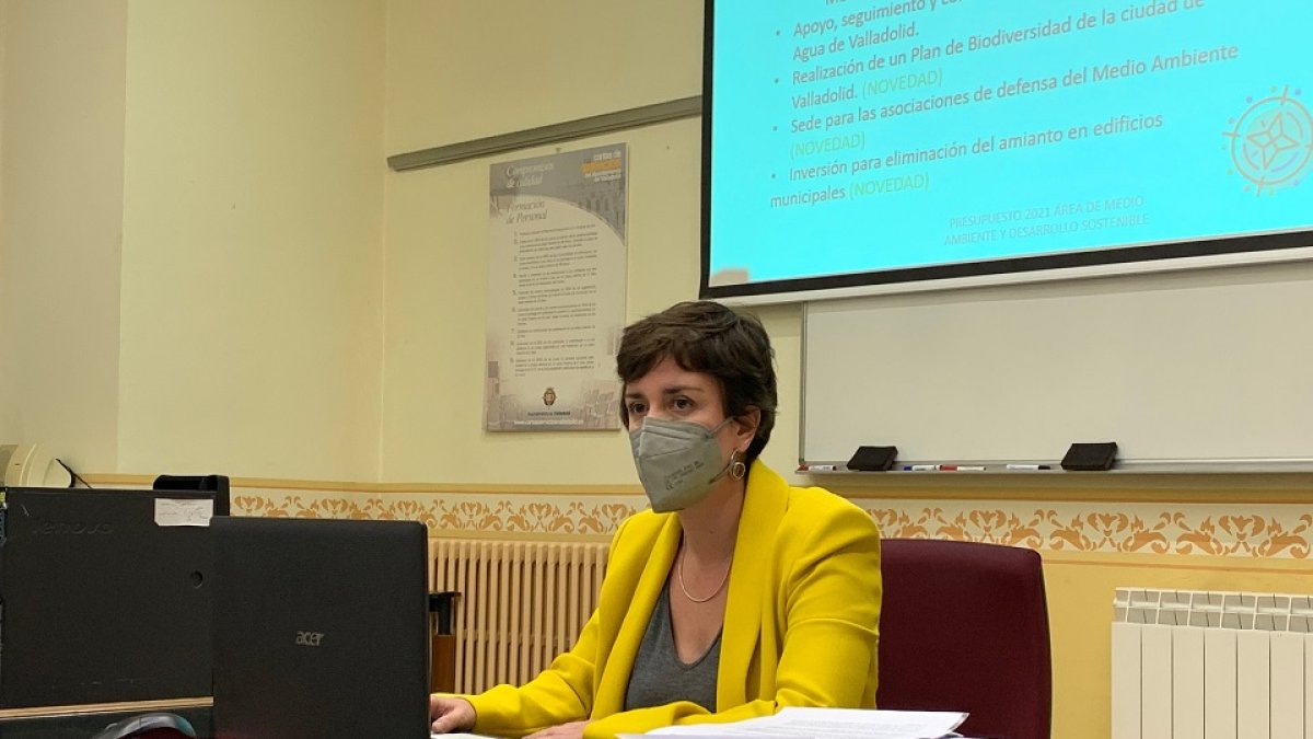 María Sánchez comparece en la presentación del Presupuesto de 2021 para Medio Ambiente. E.M.