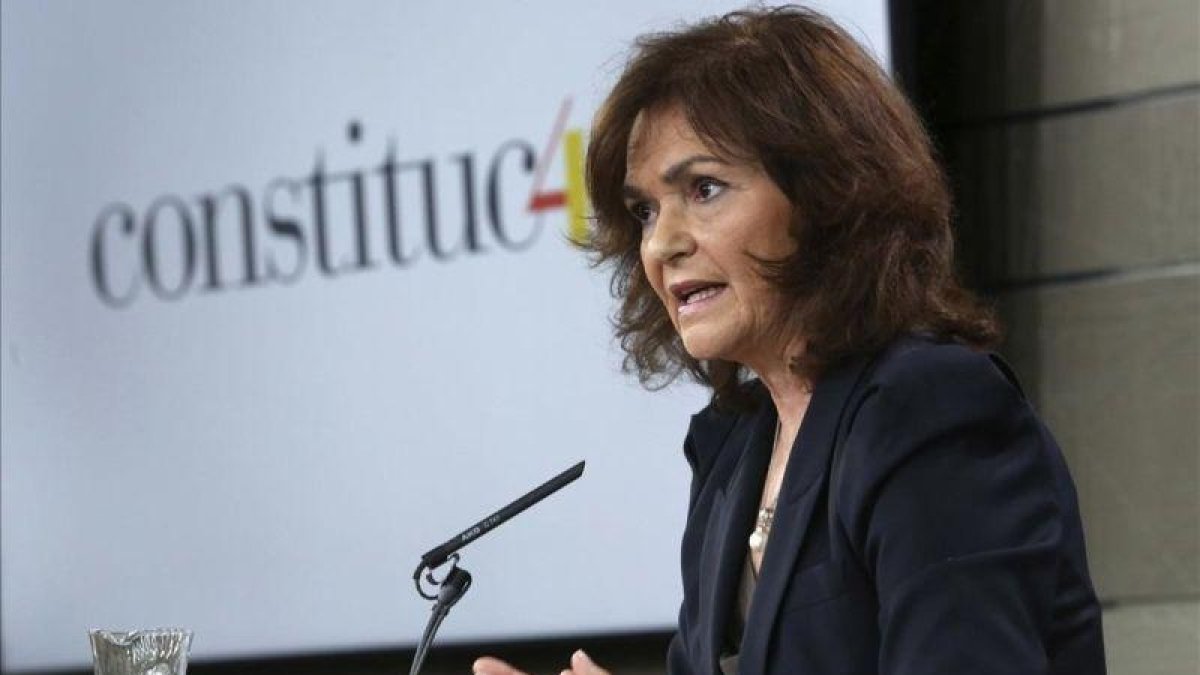 La vicepresidenta del Gobierno, Carmen Calvo.-DAVID CASTRO