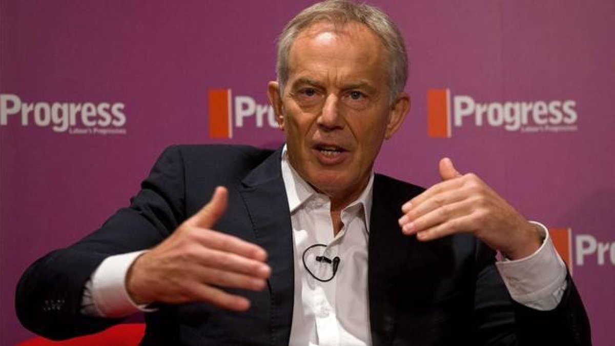 Blair, durante su intervención en un acto del 'think thank' Progress, en Londres, este miércoles.-Foto: AFP / JUSTIN TALLIS