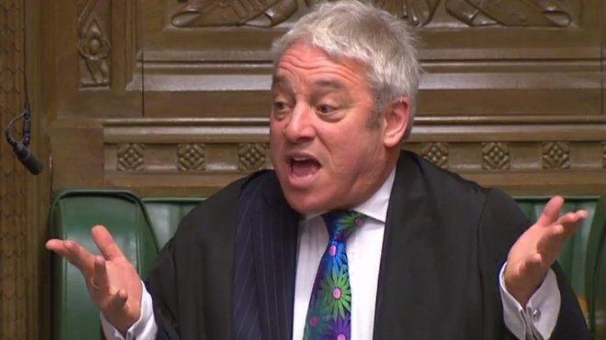 El presidente de la Cámara de los Comunes, John Bercow, durante una de sus intervenciones.-AFP