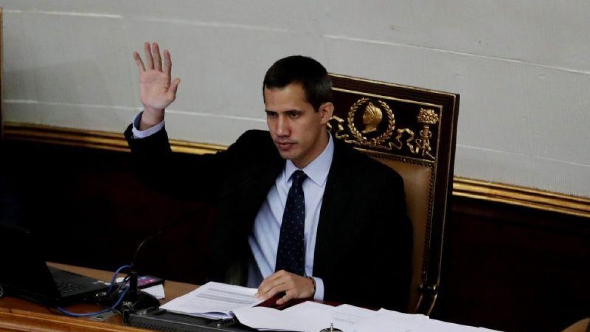 Juan Guaidó durante una sesion de la Asamblea Nacional en el Palacio Federal Legislativo.-EFE