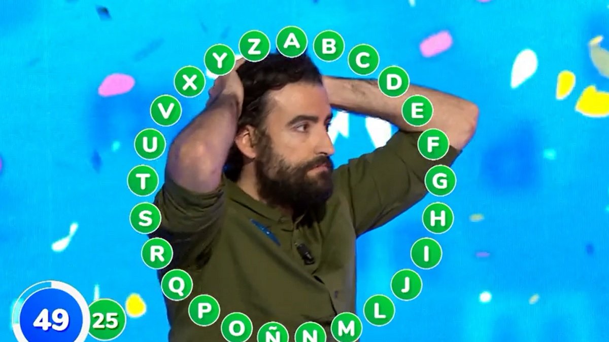 Rafa Castaño instantes después de completar el rosco de Pasapalabra.- ANTENA 3