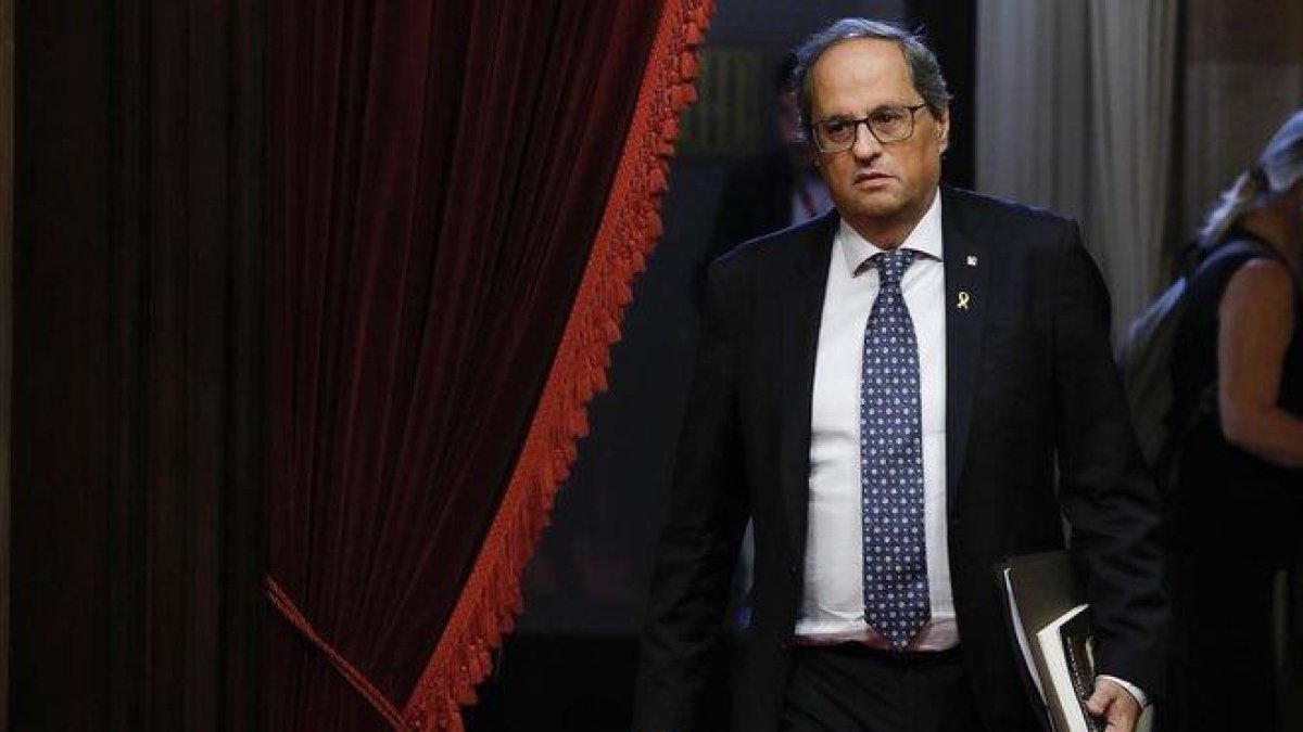 Quim Torra, en el 'Parlament'.-FERRAN NADEU