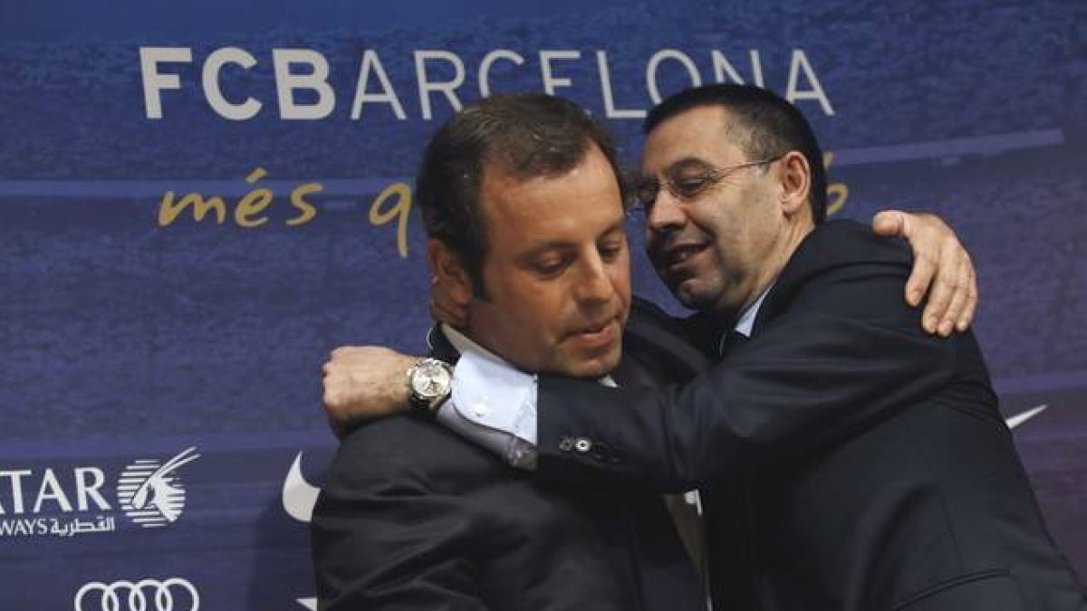 Rosell y Bartomeu en enero del 2013.-EFE