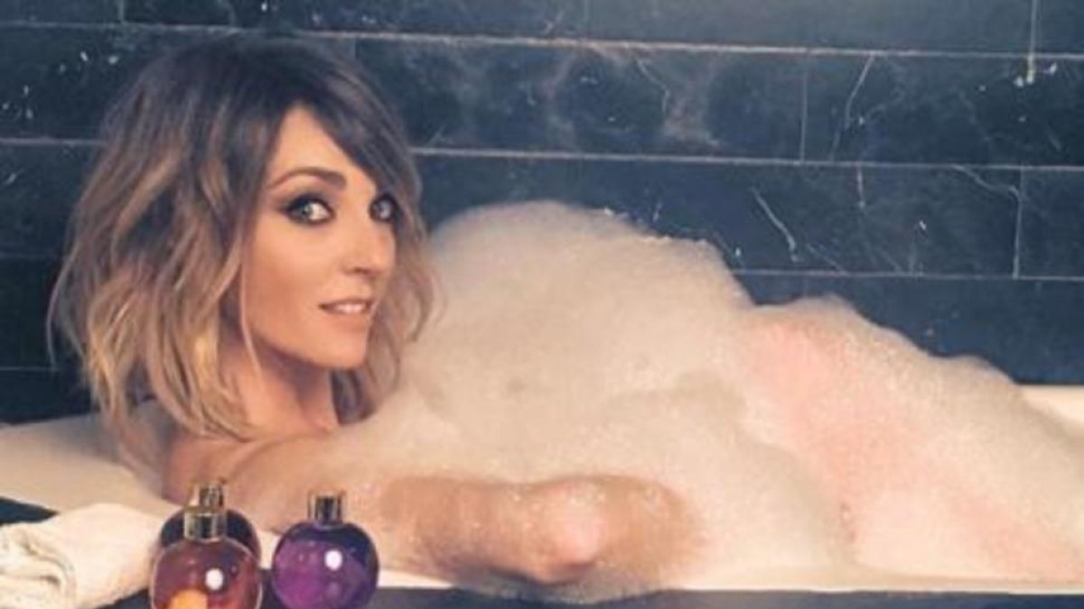 Anna Simón, grabando una promo de