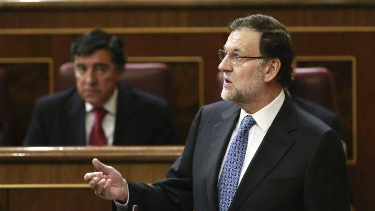 El presidente del Gobierno, Mariano Rajoy, durante su intervención ante el pleno de control al Ejecutivo.-Foto: EFE