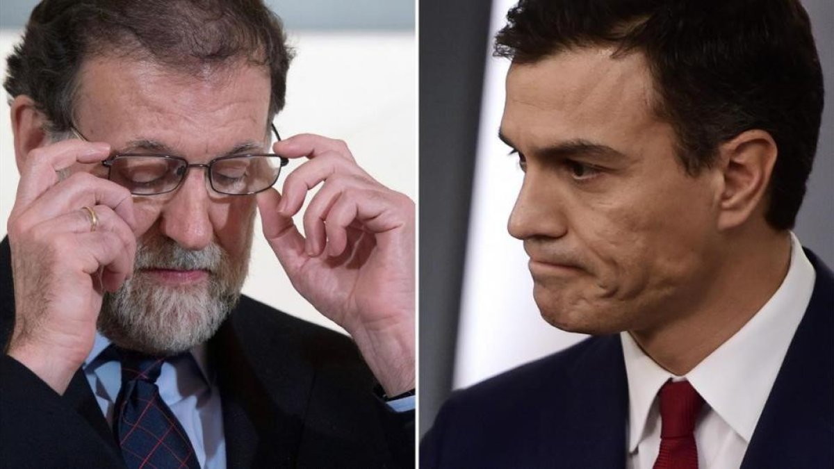 Mariano Rajoy y Pedro Sánchez en dos imágenes de archivo.-/ AFP