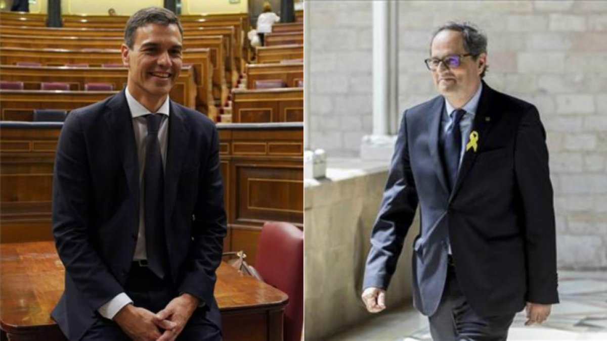 Los presidentes Pedro Sánchez y Quim Torra-