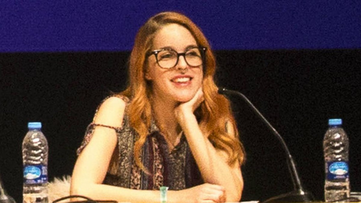 Amarna Miller, en unas charlas sobre sexo en Barcelona, el pasado marzo.-CÉSAR CID