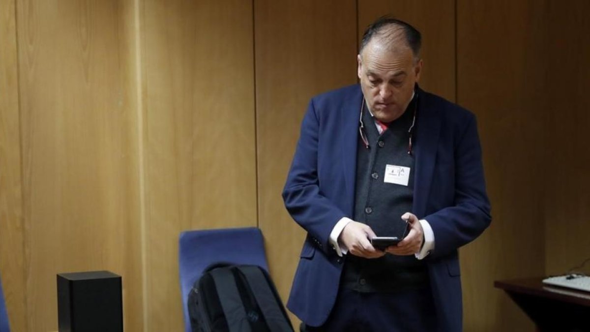 Javier Tebas, en un acto en Madrid la semana pasada.-EFE