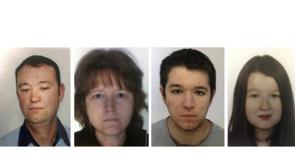 Fotografía de los miembros desaparecidos de la familia Troadec.-