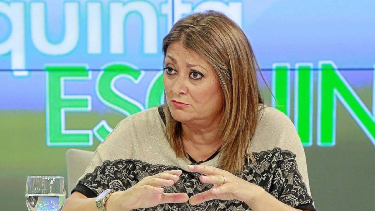 La alcaldesa de Medina del Campo y portavoz del PSOE en la Diputación, Teresa López, ayer, en ‘La Quinta Esquina’.-J. M. Lostau