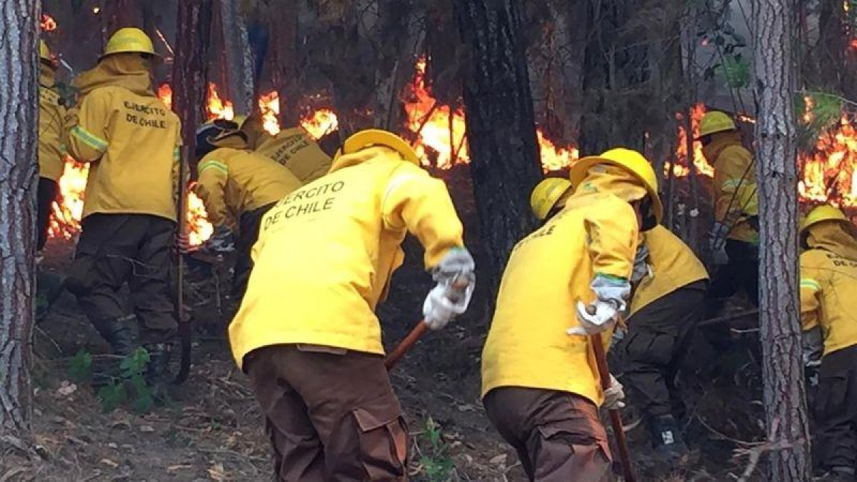 Chile vive una ola de incendios forestales que han arrasado con miles de hectáreas.-EJÉRCITO DE CHILE / AFP