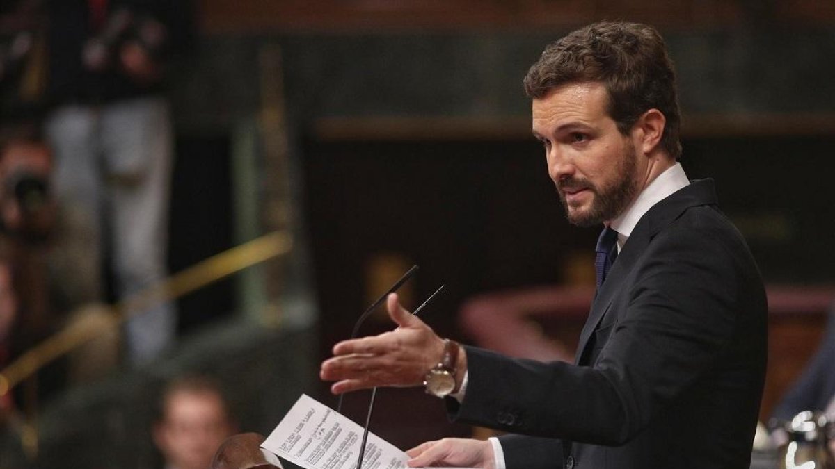 El presidente del PP, Pablo Casado.-EUROPA PRESS