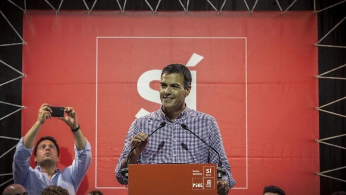 Pedro Sánchez, durante un acto en Jerez de la Frontera, el pasado jueves.-EFE / ROMÁN RÍOS