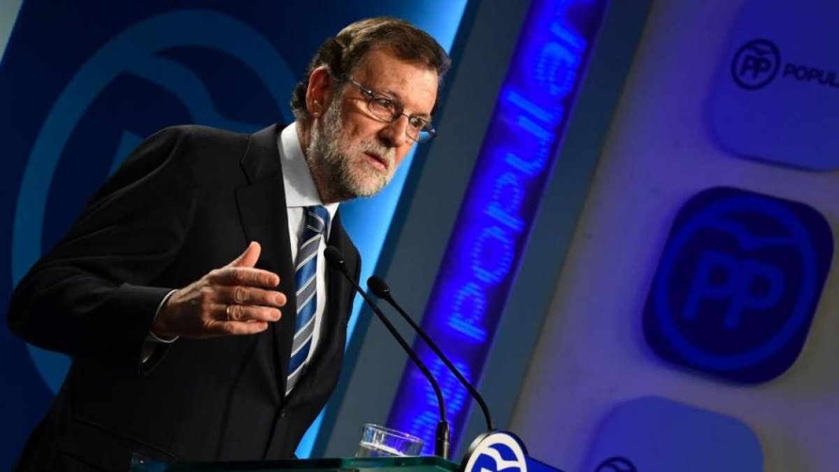 Conferencia de Mariano Rajoy durante el Comité Ejecutivo Nacional del Partido Popular.-EL MUNDO