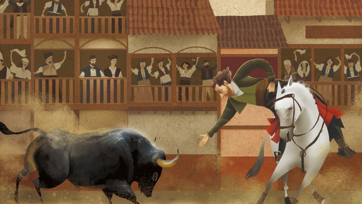 Detalle de dos de las ilustraciones realizadas por Jesús Aguado para ‘El caballero de Olmedo’.-EL MUNDO